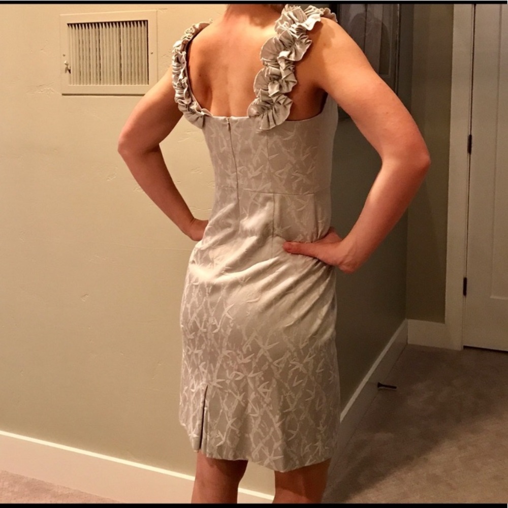 Silver Maggy London Sheath Formal Dress
